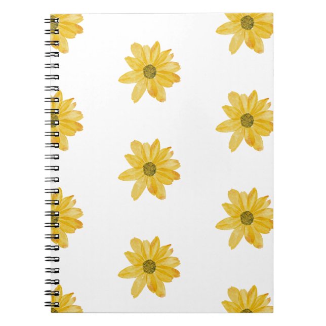 Spiral-Sonnenblumen-Notebook Notizblock (Vorderseite)