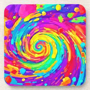 Spiral Splash Farben Kunst und Kultur Getränkeuntersetzer