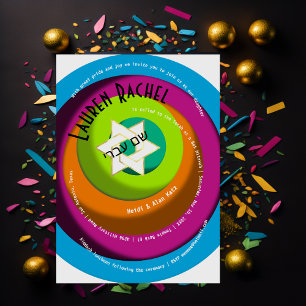 Spiral Text Wonky Circles White Star von David Einladung