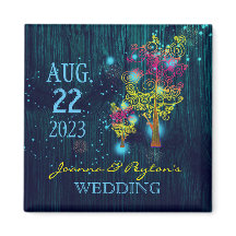 Spiral Trees Midnight Blue Wedding Save the Date