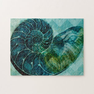 Spiral Turquoise Conch Muschel Puzzle
