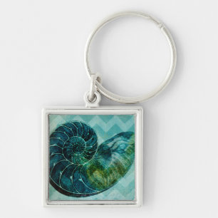 Spiral Turquoise Conch Muschel Schlüsselanhänger