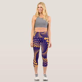 Spiral-Vortex-Muster Capri Leggings