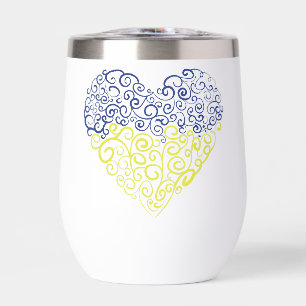 Spiral Wirbel mehandi Herz Ukrainische Flaggenfarb