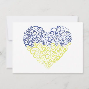 Spiral Wirbel mehandi Herz Ukrainische Flaggenfarb Feiertagskarte