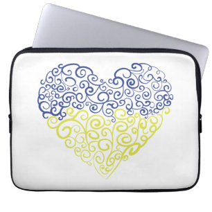 Spiral Wirbel mehandi Herz Ukrainische Flaggenfarb Laptopschutzhülle
