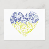 Spiral Wirbel mehandi Herz Ukrainische Flaggenfarb