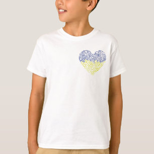 Spiral Wirbel mehandi Herz Ukrainische Flaggenfarb T-Shirt
