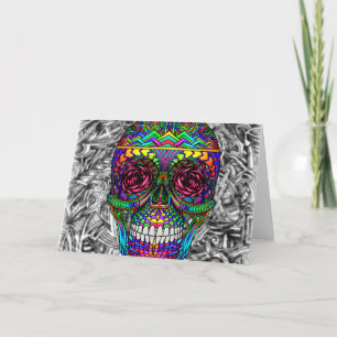 Spiral Zen Candy Skull Abstract Art Dead Head Karte