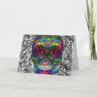 Spiral Zen Candy Skull Abstract Art Dead Head Karte