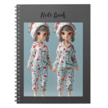 Spiral zwei Hübsche Cartoon-Girls Notebook