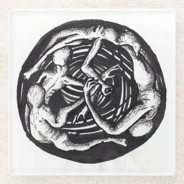 Spiralabstieg Glasuntersetzer (Vorderseite)