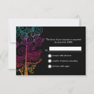 Spiralbäume Klimt Inspiriert Hochzeitsszenario RSVP Karte