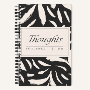 Spiralblatt Schwarz/Beige Notizbuch