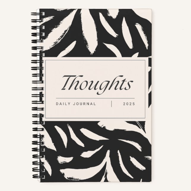 Spiralblatt Schwarz/Beige Notizbuch (Vorderseite)