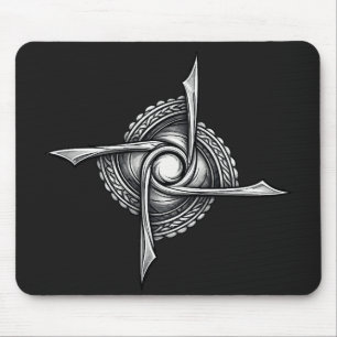 Spiralblatt-Siegel – abstraktes Rotationssymbol Mousepad