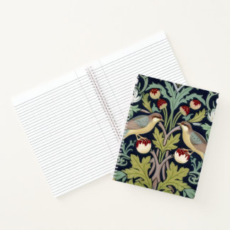Spiralblock - Art Nouveau Vögel Floral  Notizbuch