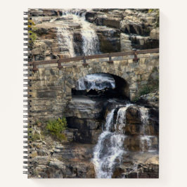 Spiralblock aus Stein mit Wasserfall-Motiv Notizbuch