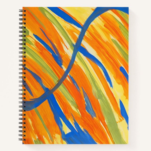 Spiralblock - Fette farbenfrohe Abstract-Art-Print Notizbuch (Vorderseite)