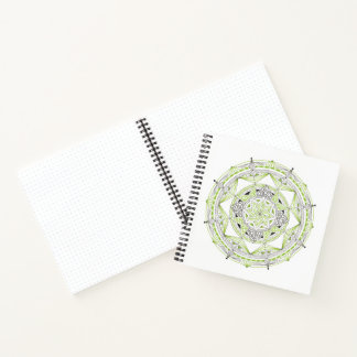 Spiralblock mit grünem Mandala-Design Notizbuch