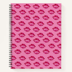 Spiralblock mit Luscious Lips-Muster Notizbuch