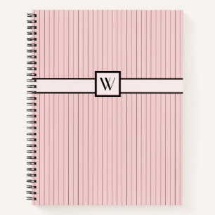Spiralblock mit schwarzen Streifen in Rosa Notizbuch