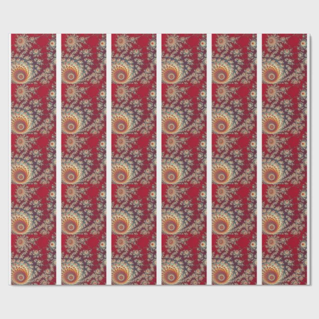 Spiralblumenmuster Geschenkpapier (Flach)