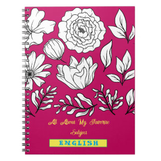 Spiralbotanisches Notebook/rosa Note Book Notizblock