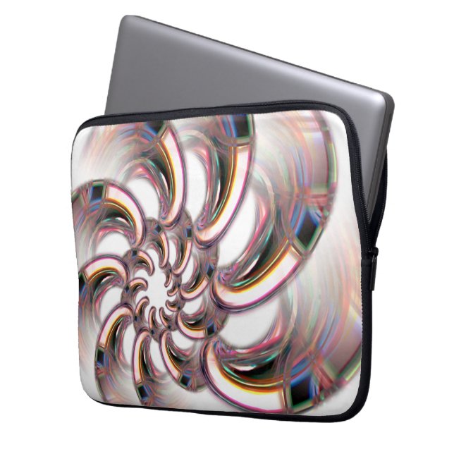 Spirale aus goldenen Klauen in zarten rosa Papiert Laptopschutzhülle (Vorderseite Links)