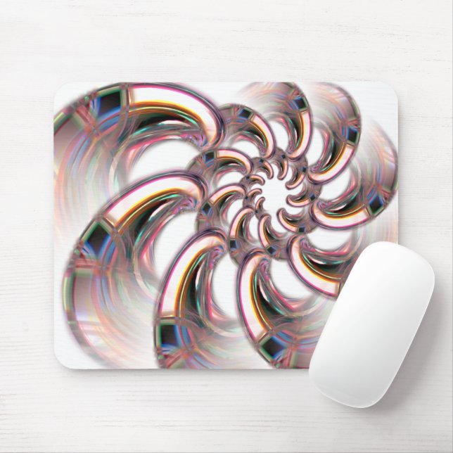 Spirale aus goldenen Klauen in zarten rosa Papiert Mousepad (Mit Mouse)