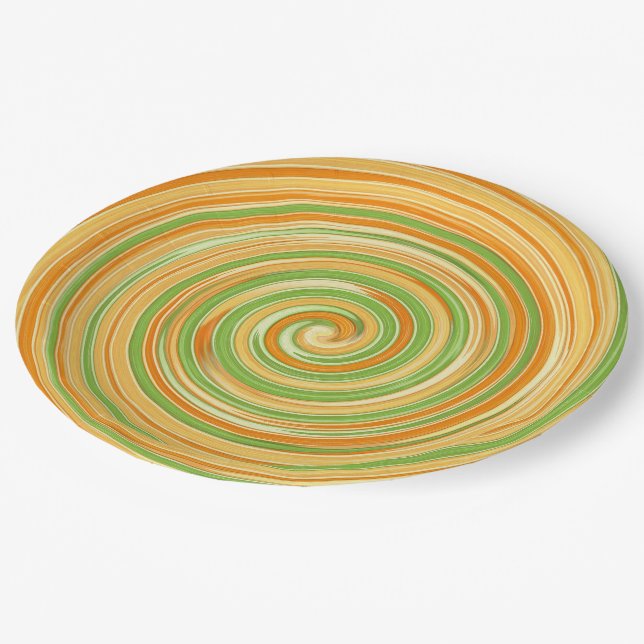 Spirale aus Zitrusfrüchten Pappteller (Schrägansicht)