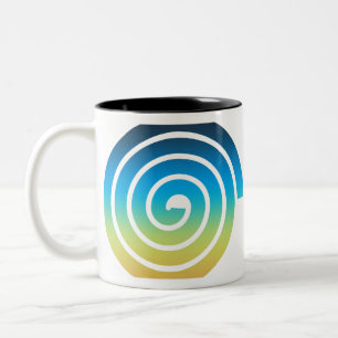 SPIRALE BLAU UND GRÜN ZWEIFARBIGE TASSE