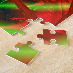 Spirale des roten und grünen neuralen Netzwerks Puzzle