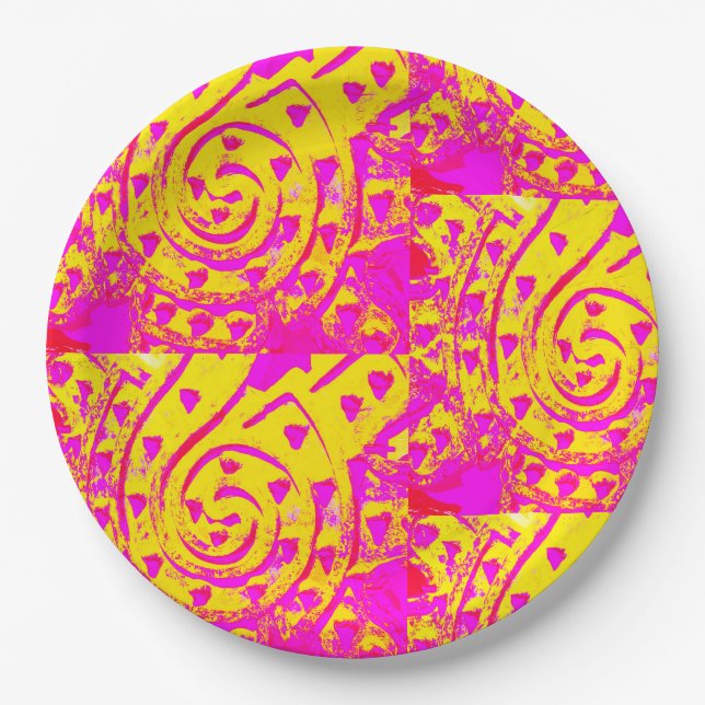 Spirale Flamme! Pappteller (Vorderseite)