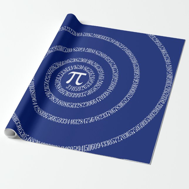 Spirale für Pi auf Navy Blue Decor Geschenkpapier (Ungerollt)