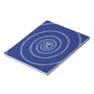 Spirale für Pi auf Navy Blue Decor Notizblock