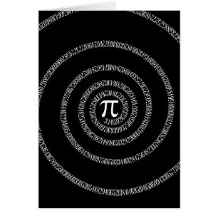 Spirale für Pi auf schwarzer Decke