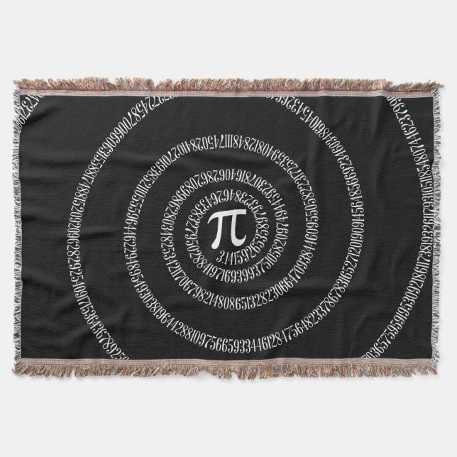 Spirale für Pi auf schwarzer Decke (Vorderseite)