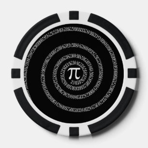 Spirale für Pi auf Solid Black Pokerchips
