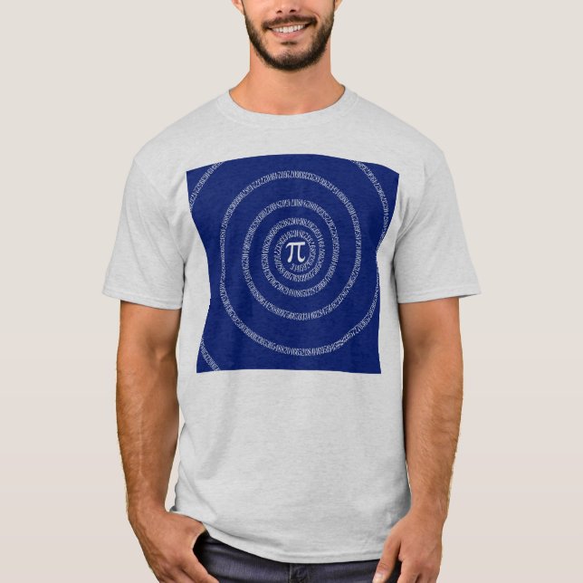 Spirale für Pi Typografie auf blau T-Shirt (Vorderseite)