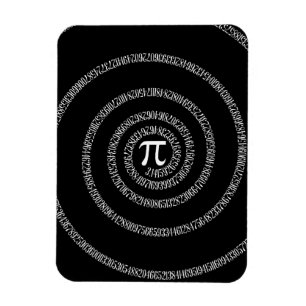 Spirale für Pi-Typografie auf schwarz Magnet