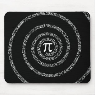 Spirale für Pi-Typografie auf schwarz Mousepad