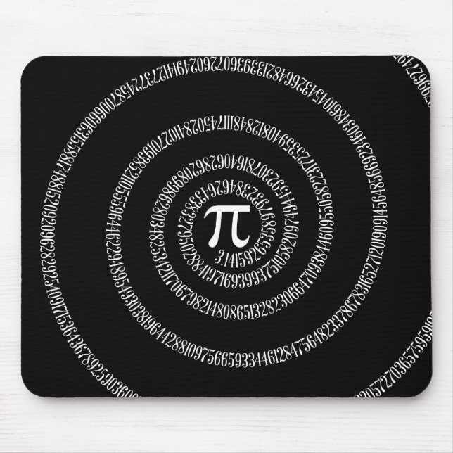 Spirale für Pi-Typografie auf schwarz Mousepad (Vorne)
