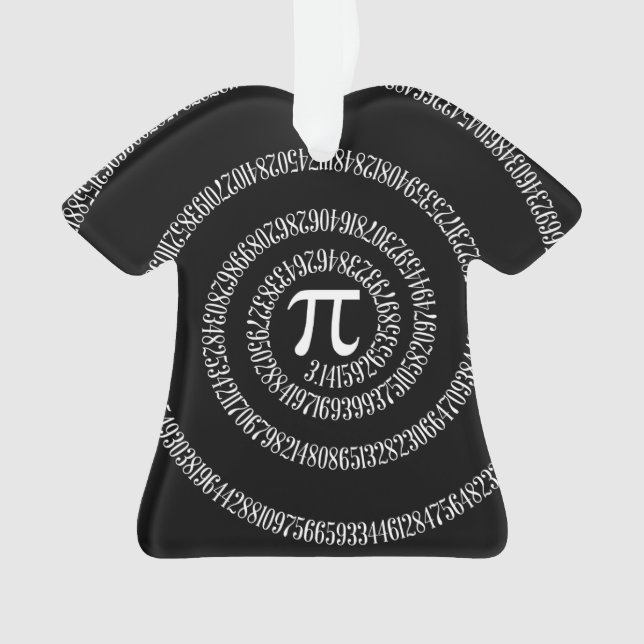 Spirale für Pi-Ziffern auf schwarz Ornament (Vorderseite)