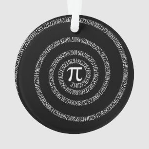 Spirale für Pi-Ziffern auf schwarz Ornament