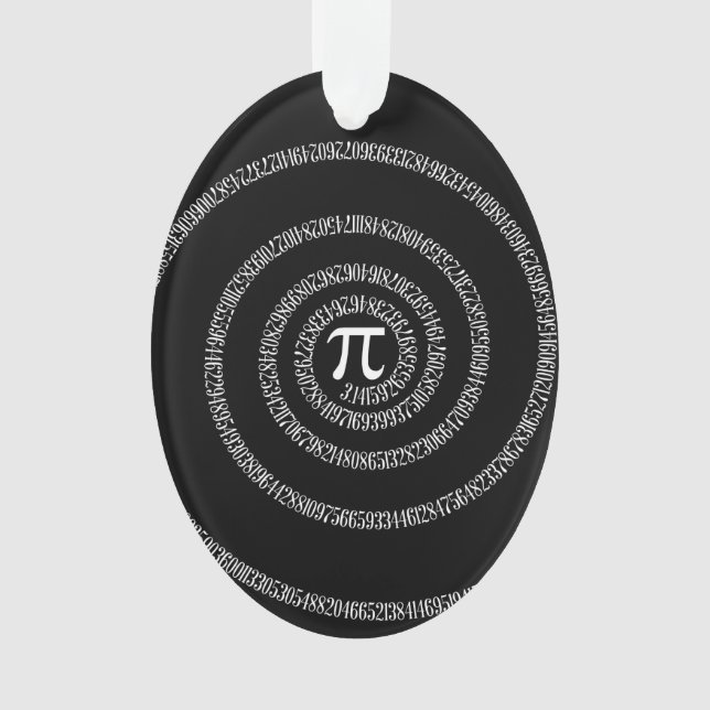 Spirale für Pi-Ziffern auf schwarz Ornament (Vorderseite)