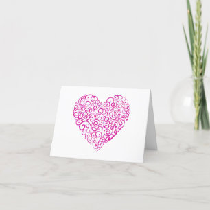 Spirale Handschrift rosa Herz für Valentinstag Dankeskarte