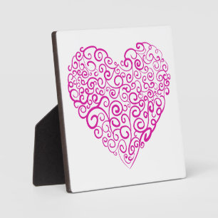 Spirale Handschrift rosa Herz für Valentinstag Fotoplatte