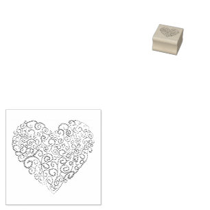 Spirale Handschrift rosa Herz für Valentinstag Gummistempel