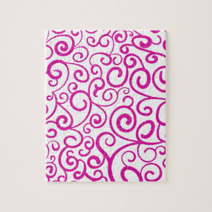 Spirale Handschrift rosa Herz für Valentinstag Puzzle